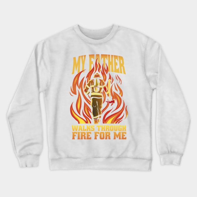 Firefighter Dad Squad - Firemen Father Crewneck Sweatshirt by Popculture Tee Collection